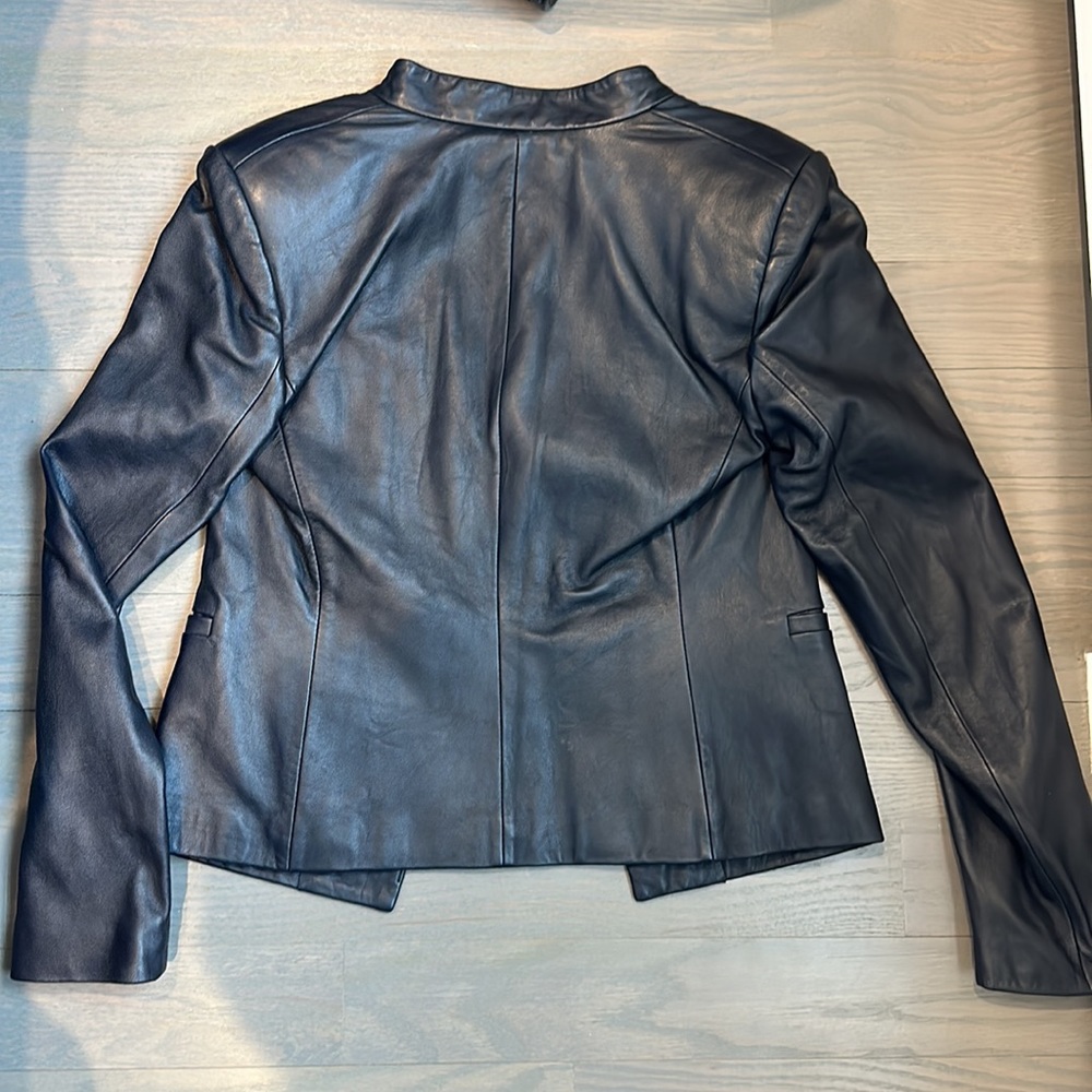 Theory Black Leather Women's Jacket - Picture 4 of 4